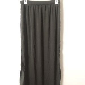 Army Green Maxi Skirt
